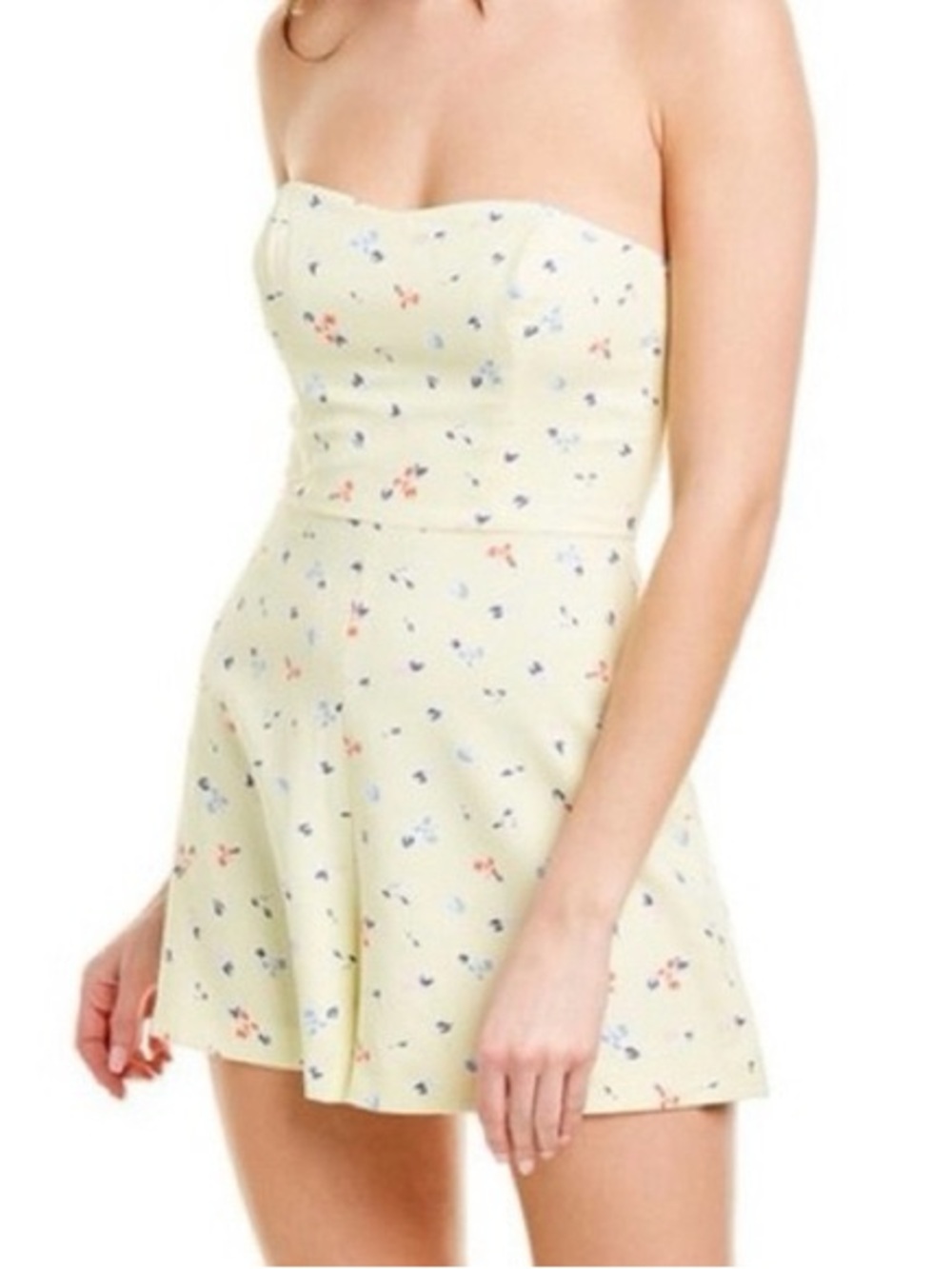 French Connection Cream Slip Romper With Hidden Zip